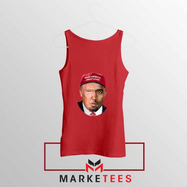 Trump Kanye West Face Red Tank Top
