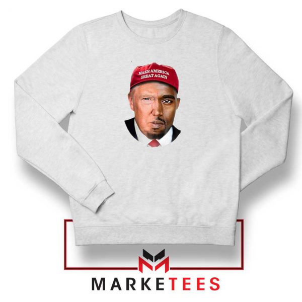 Trump Kanye West Face White Sweater