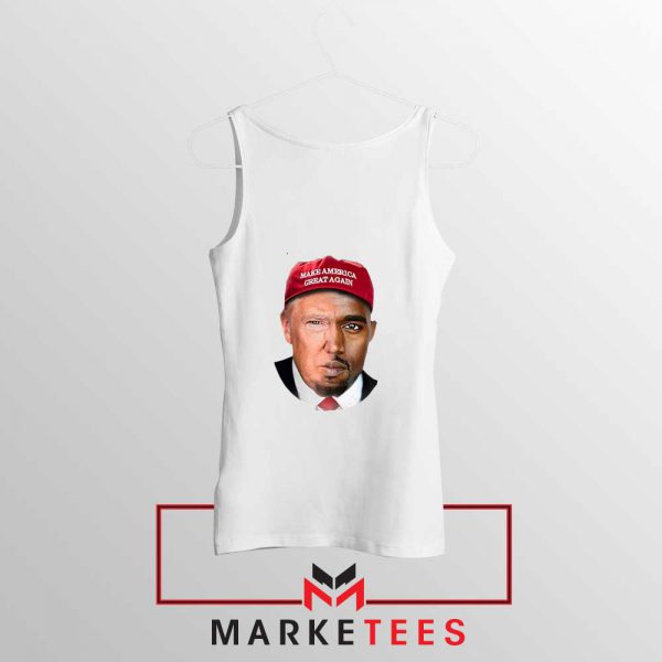 Trump Kanye West Face White Tank Top