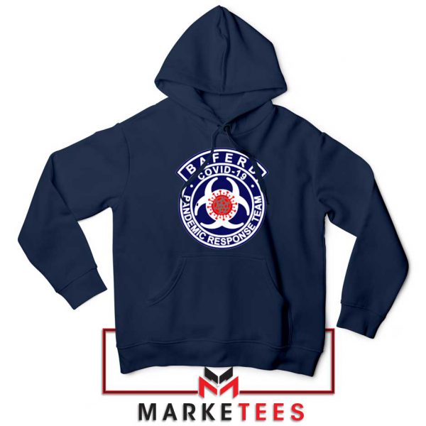 Baferd Covid 19 Logo Navy Blue Hoodie