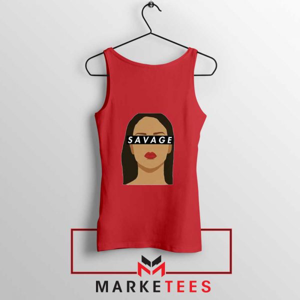 Best Savage Rihanna Red Tank Top