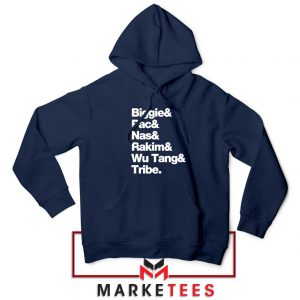 Biggie 2 Pac Nas Rakim Wu Tang Tribe Navy Blue Hoodie