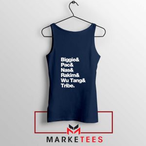 Biggie 2 Pac Nas Rakim Wu Tang Tribe Navy Blue Tank Top