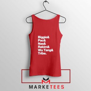 Biggie 2 Pac Nas Rakim Wu Tang Tribe Red Tank Top