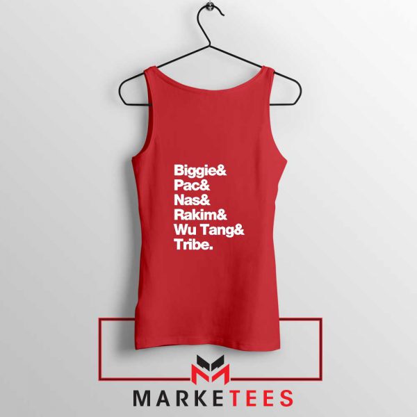 Biggie 2 Pac Nas Rakim Wu Tang Tribe Red Tank Top