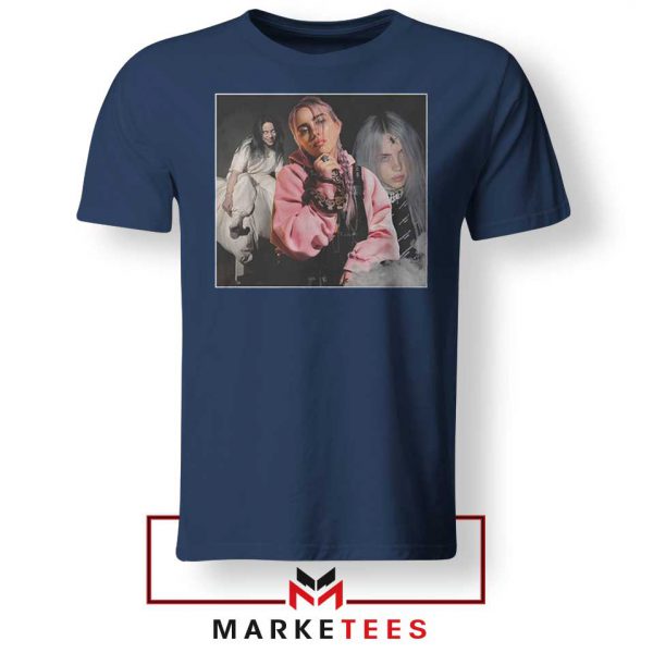 Billie Eilish Music Concert Navy Blue Tee Shirt