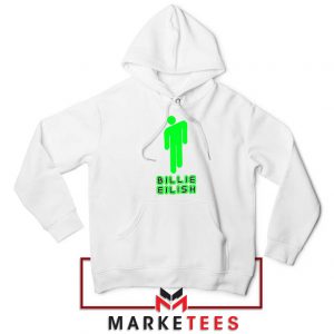 Billie Eilish Singer Pop White Hoodie