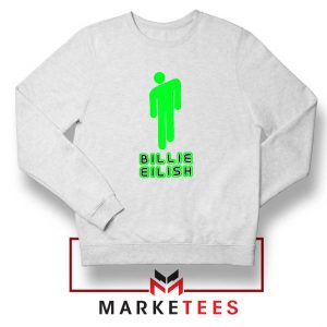 Billie Eilish Singer Pop White Sweatshirt