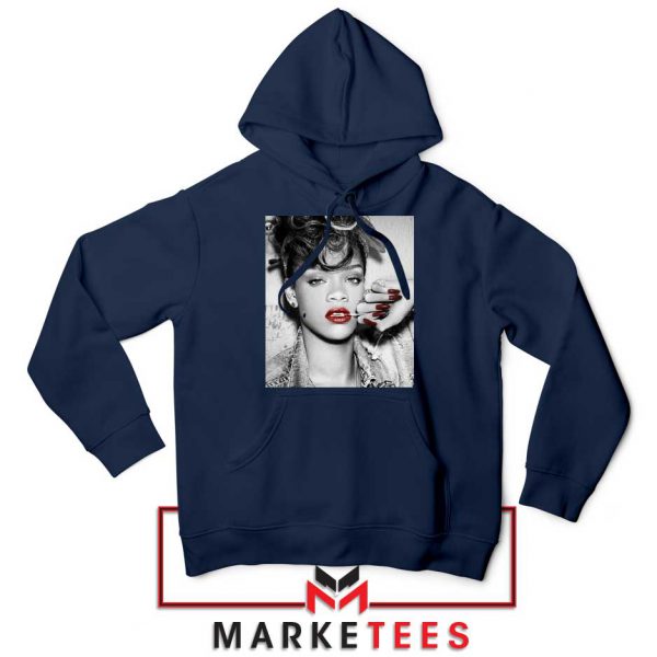 Buy Rihanna Music Singer Navy Blue Hoodie