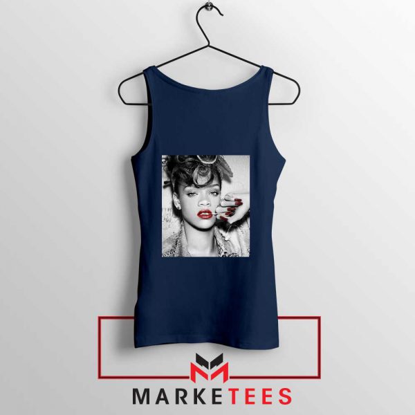 Buy Rihanna Music Singer Navy Blue Tank Top