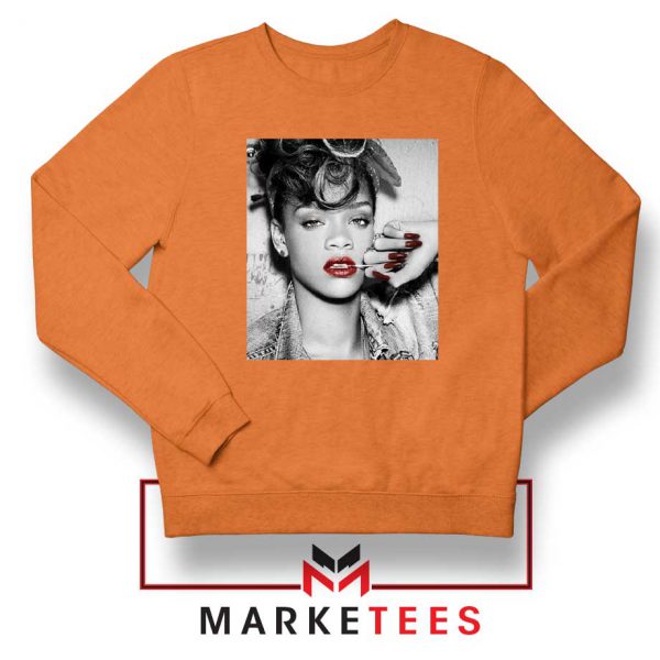 Buy Rihanna Music Singer Orange Sweater