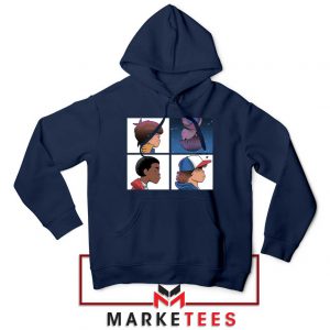 Buy Stranger Things Characters Navy Blue Hoodie