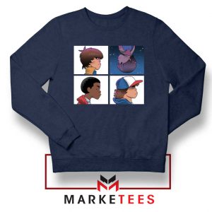 Buy Stranger Things Characters Navy Blue Sweater