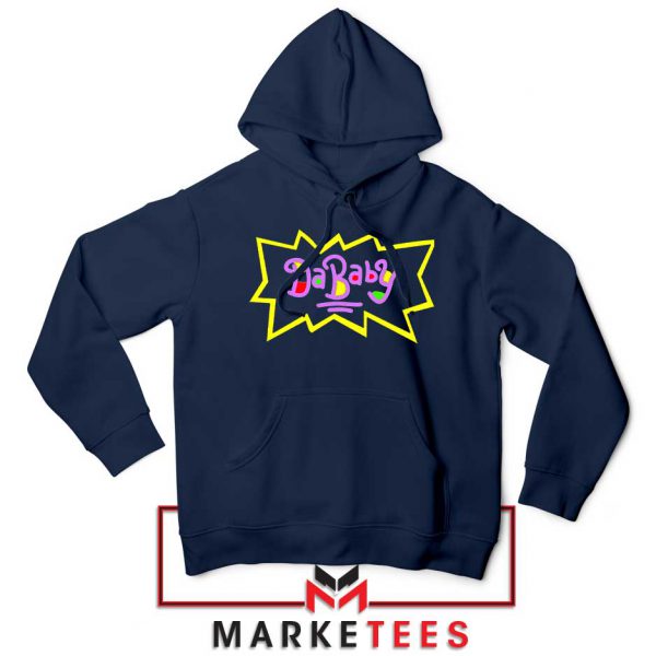 Cheap Rugrats Dababy Navy Blue Hoodie