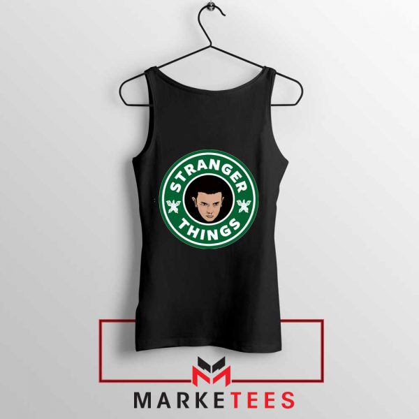 Eleven Starbucks Parody Black Tank Top