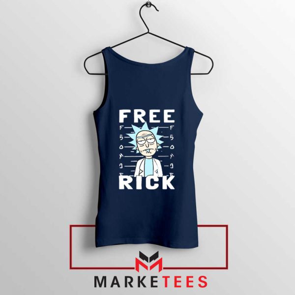 Free Rick And Morty Navy Blue Tank Top