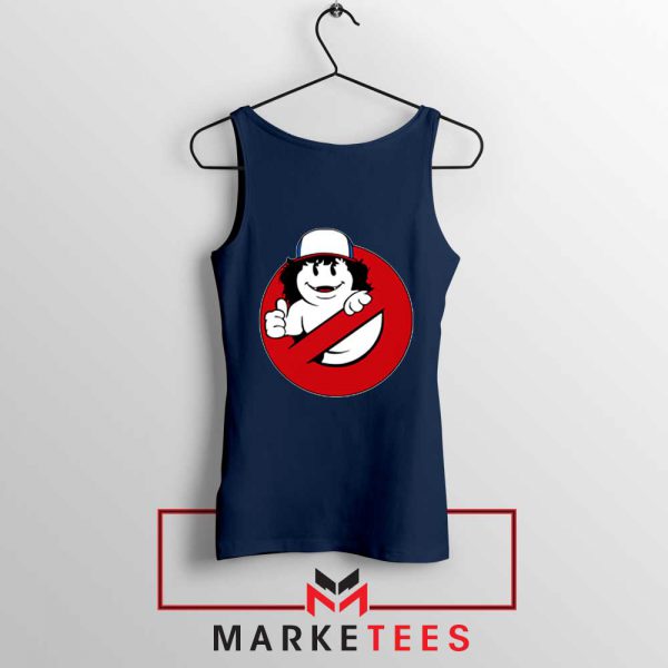 Ghostbusters Parody Dustin Navy Blue Tank Top