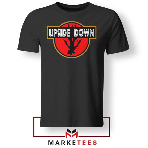 Jurassic Park Upside Down Black Tee Shirt