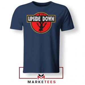 Jurassic Park Upside Down Navy Blue Tee Shirt