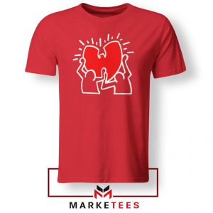 Keith Haring Rapper Parody Red Tshirt