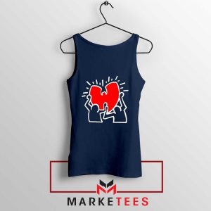 Keith Haring Rapper Parody Navy Blue Tank Top