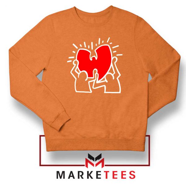 Keith Haring Rapper Parody Orange Sweatshirt