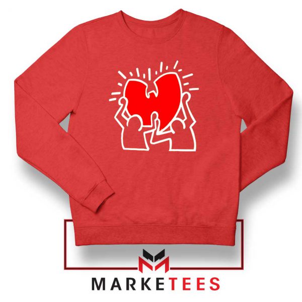 Keith Haring Rapper Parody Red Sweatshirt