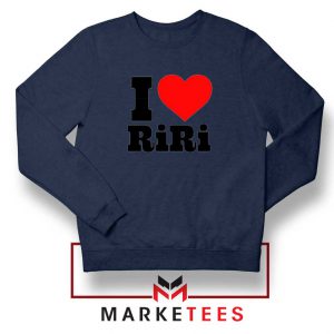 Quote I Love RiRi Navy Blue Sweater