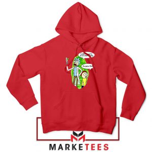 Rick And Morty Looks Like We're On A Phone Red Hoodie