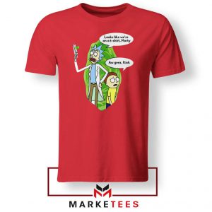 Rick And Morty Looks Like We're On A Phone Red Tshirt
