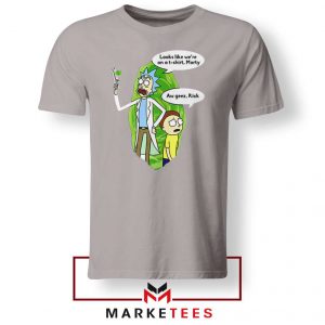 Rick And Morty Looks Like We're On A Phone Sport Grey Tshirt