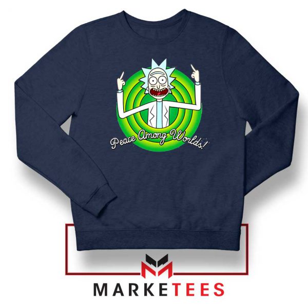 Rick And Morty Peace Among Worlds Navy Blue Sweatshirt