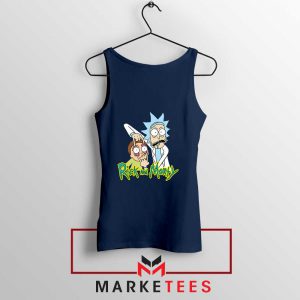 Rick and Morty Eyes Open Navy Blue Tank Top