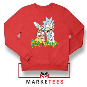 Rick and Morty Eyes Open Red Sweatshirt