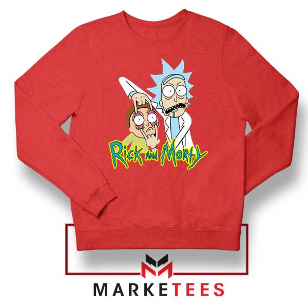 Rick and Morty Eyes Open Red Sweatshirt