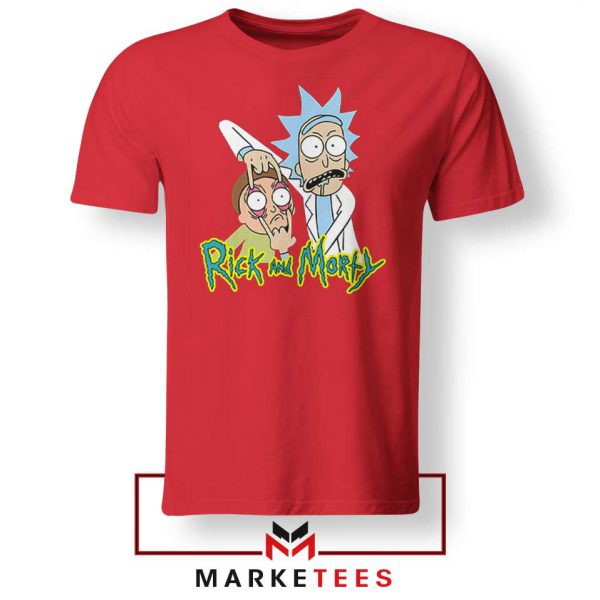 Rick and Morty Eyes Open Red Tshirt