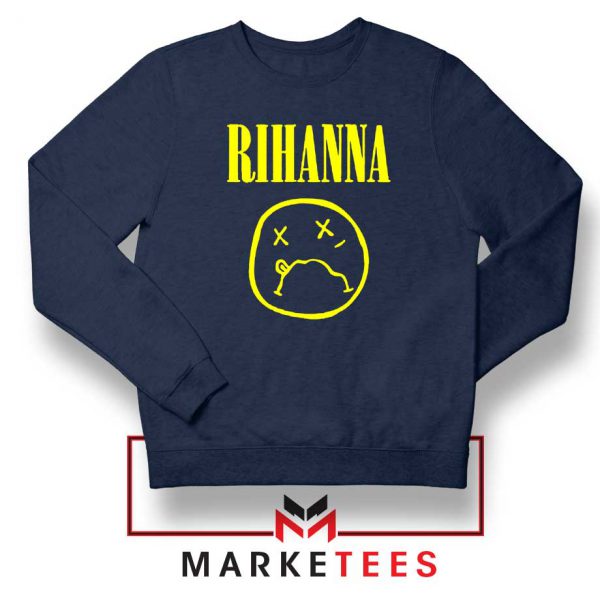 Rihanna Nirvana Navy Blue Sweatshirt