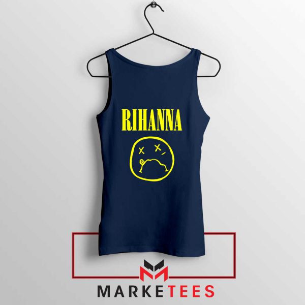 Rihanna Nirvana Navy Blue Tank Top