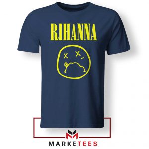 Rihanna Nirvana Navy Blue Tee Shirt