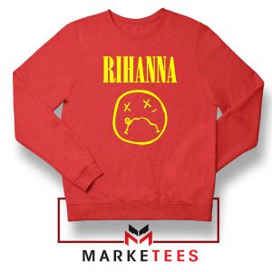 Rihanna Nirvana Red Sweatshirt