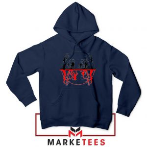 Silhouettes Upside Down Navy Blue Hoodie