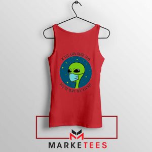 Social Distancing Alien Red Tank Top