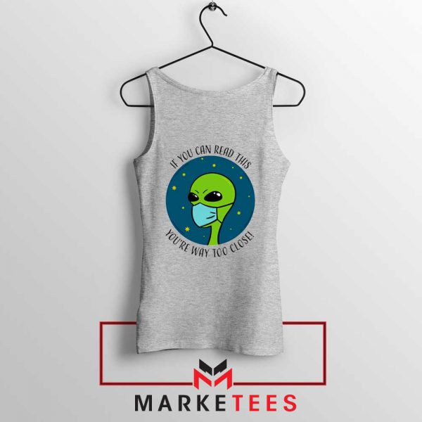 Social Distancing Alien Sport Grey Tank Top