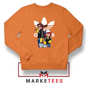 Stranger Things Adidas Parody Orange Sweatshirt