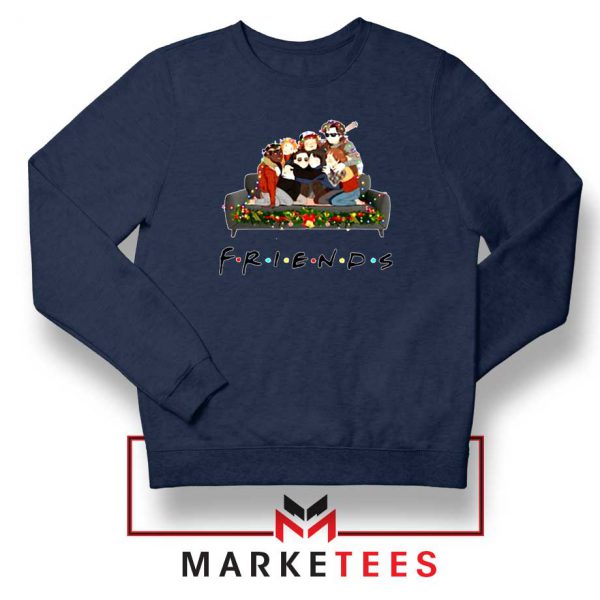 Stranger Things Friends Navy Blue Sweater