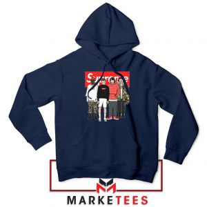 Stranger Things Funny Supreme Navy Blue Hoodie