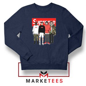 Stranger Things Funny Supreme Navy Blue Sweater