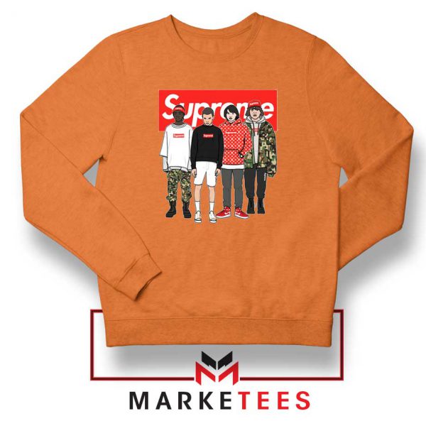 Stranger Things Funny Supreme Orange Sweater