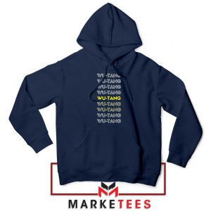 Typography Rapper Group Navy Blue Hoodie