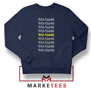 Typography Rapper Group Navy Blue Sweatshirt